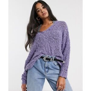 Free People Lavendar Sunday Shore Sweater